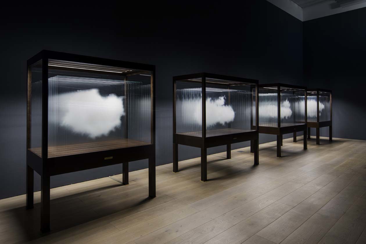 Leandro Erlich The cloud (2012) Digital ceramic ink printed on ultra-clear glass, wooden case, and LED lights Dimensions variable and different series ©Kioku Keizo, Morti Art Museum Courtesy Galleria Continua