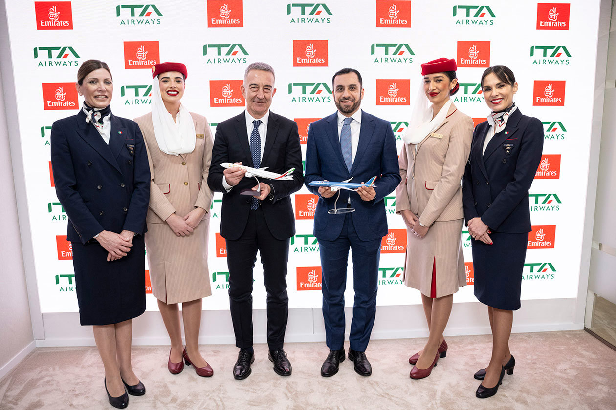 Accordo di codeshare tra Emirates e Ita Airways. Copyright © Emirates Airlines / The Emirates Group
