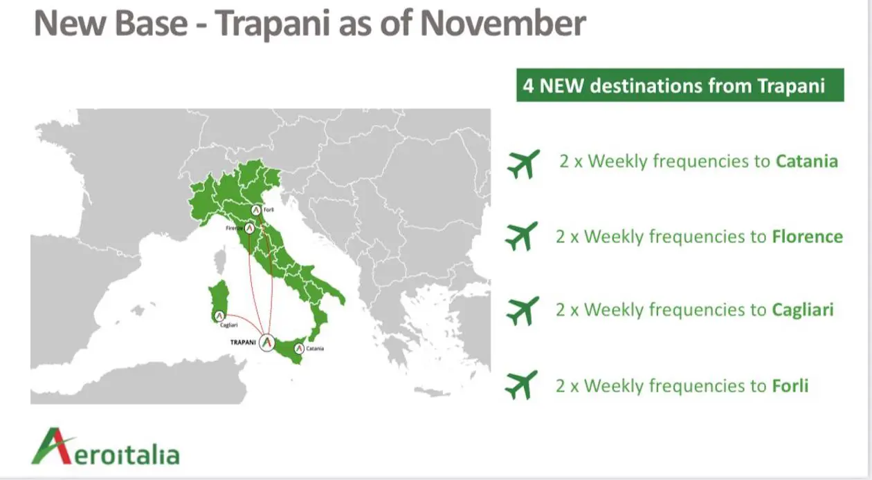 Voli di Aeroitalia da e per Trapani