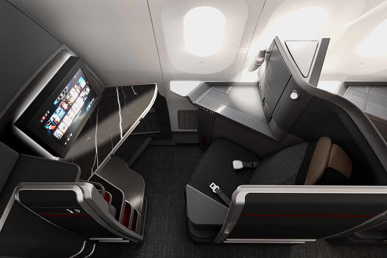American Airlines Flagship Suite Preferred seat sui Boeing 7879 e 777-300. Copyright © American Airlines