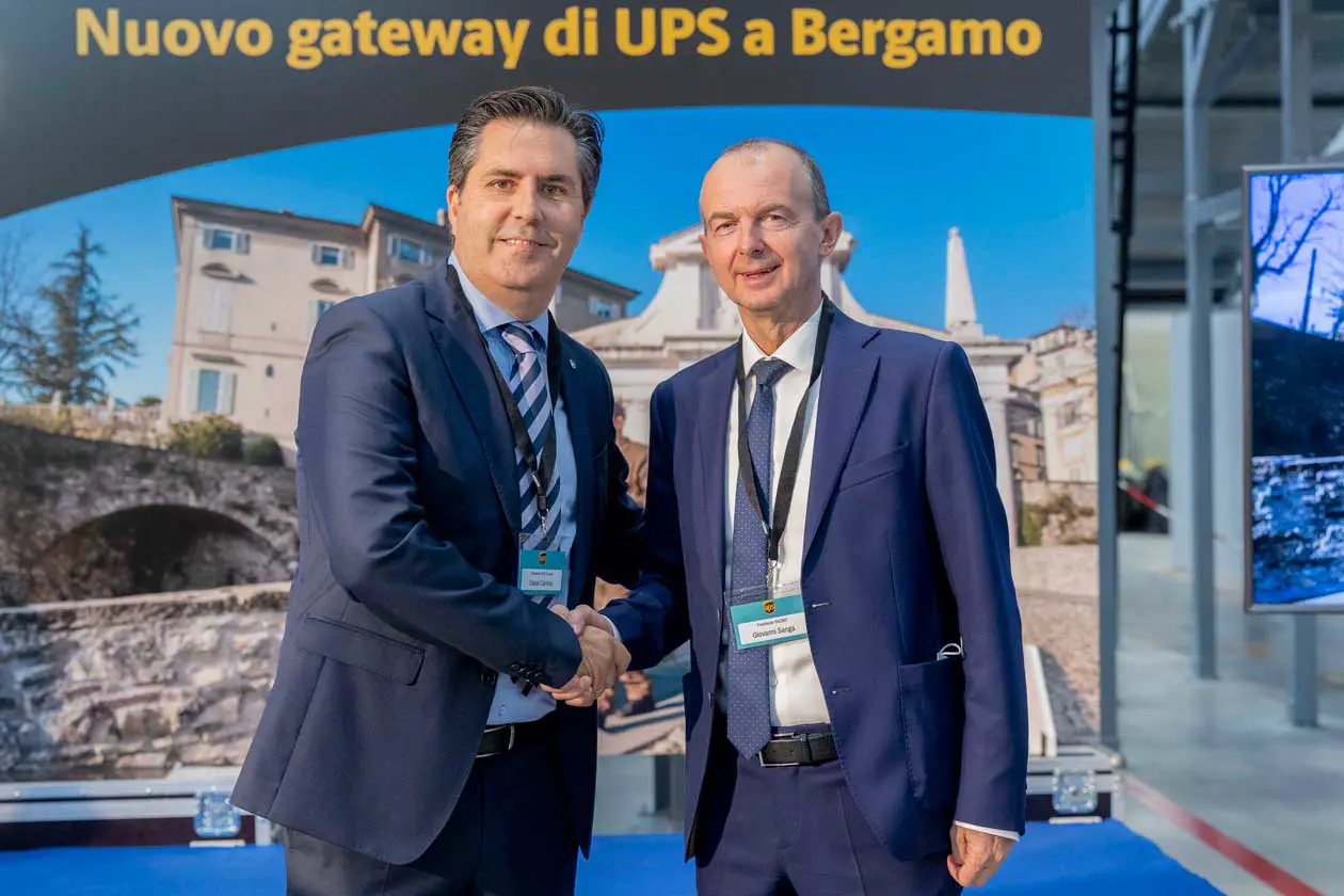 Nuovo gateway UPS all'aeroporto di Milano Bergamo, sede del principale hub  aereo italiano della società.