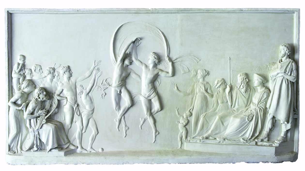 Antonio Canova, La Danza dei figli di Alcinoo, 1790-1792, gesso, 139 °- 268 °- 15 cm, Perugia, Fondazione Accademia di Belle Arti “Pietro Vannucci”.