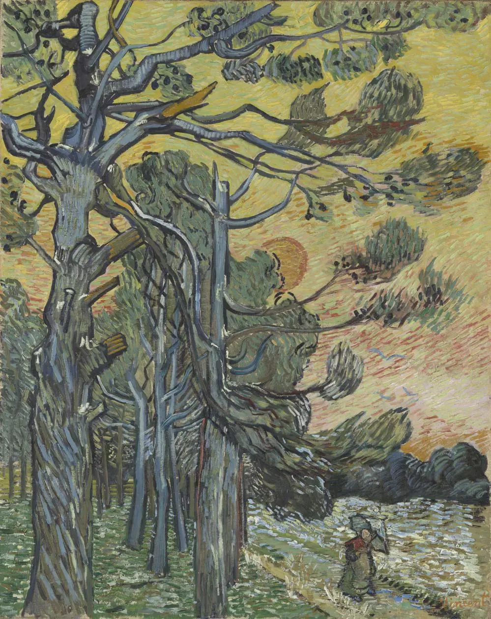 Vincent Van Gogh, Pini al tramonto, Dicembre 1889, Olio su tela, 91,5x72 cm, © Kröller-Müller Museum, Otterlo, The Netherlands.