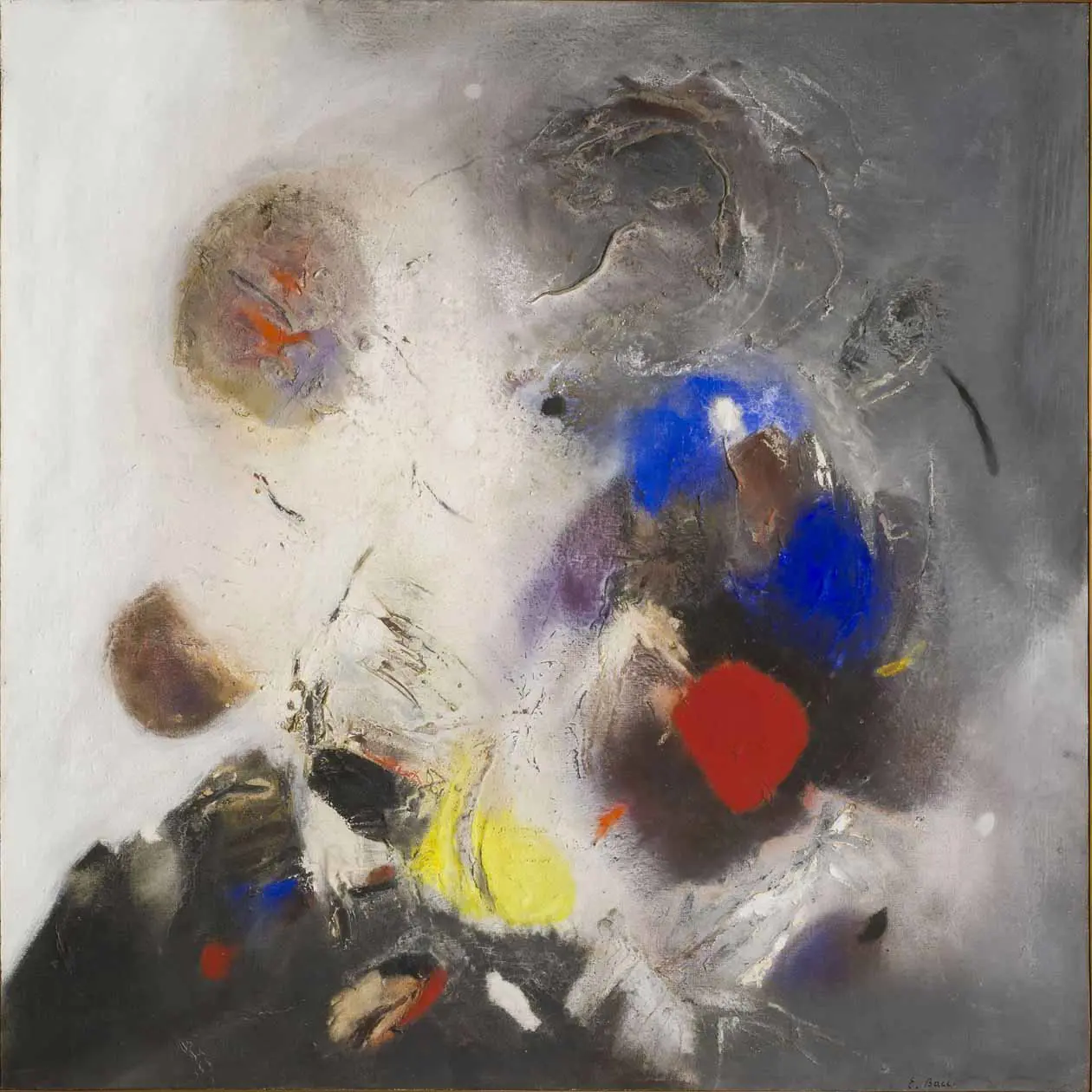 Edmondo Bacci, Avvenimento #247, 1956. Tempera grassa e sabbia su tela 140,2 x 140 cm. Collezione Peggy Guggenheim, Venezia (Fondazione Solomon R. Guggenheim, New York). Photo Sergio Martucci