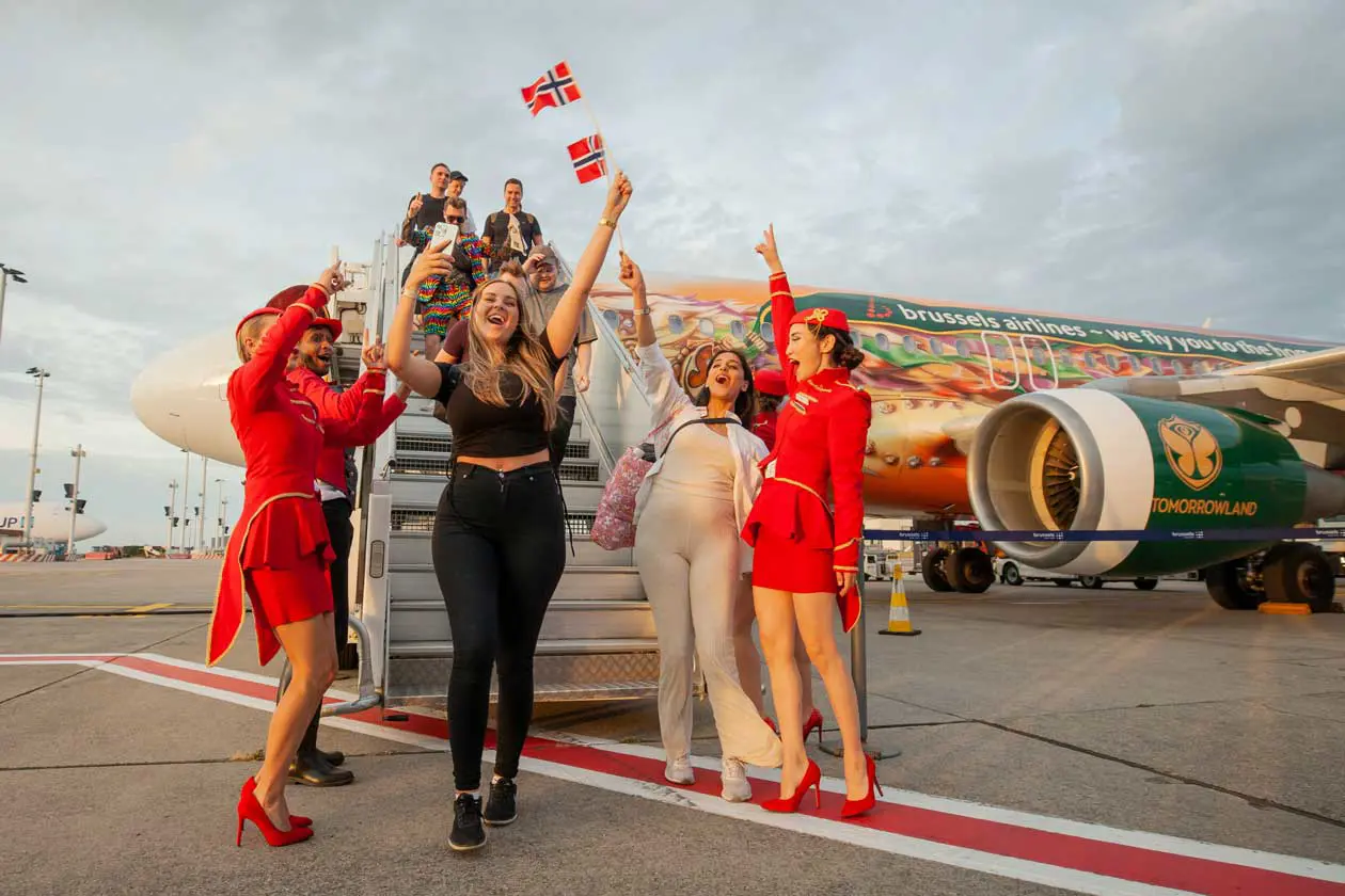 Brussels Airlines e Tomorrowland. Copyright © Brussels Airlines