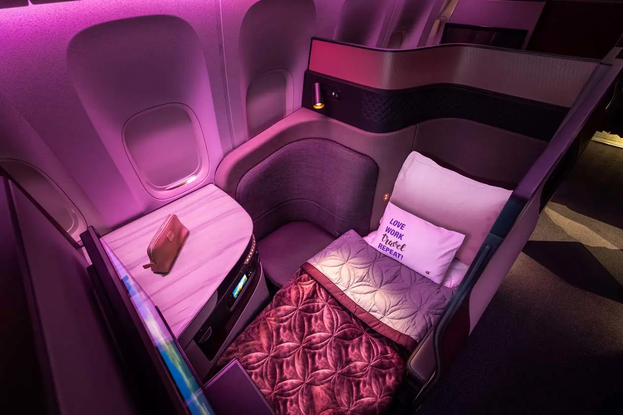 Business Class Qatar Airways. Copyright © Qatar Airways