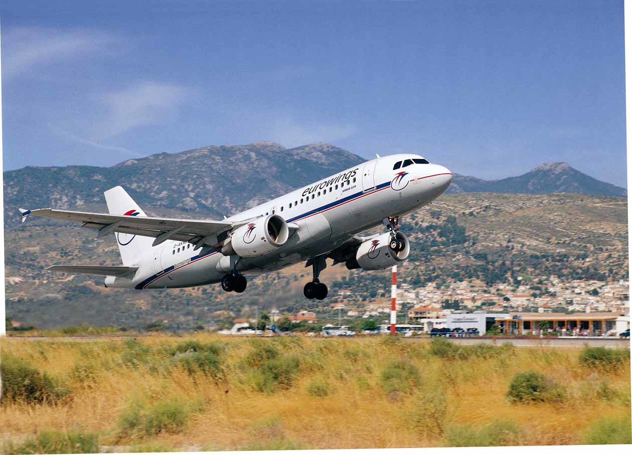 Decollo di un Eurowings A319 a Creta.  Copyright © Eurowings.