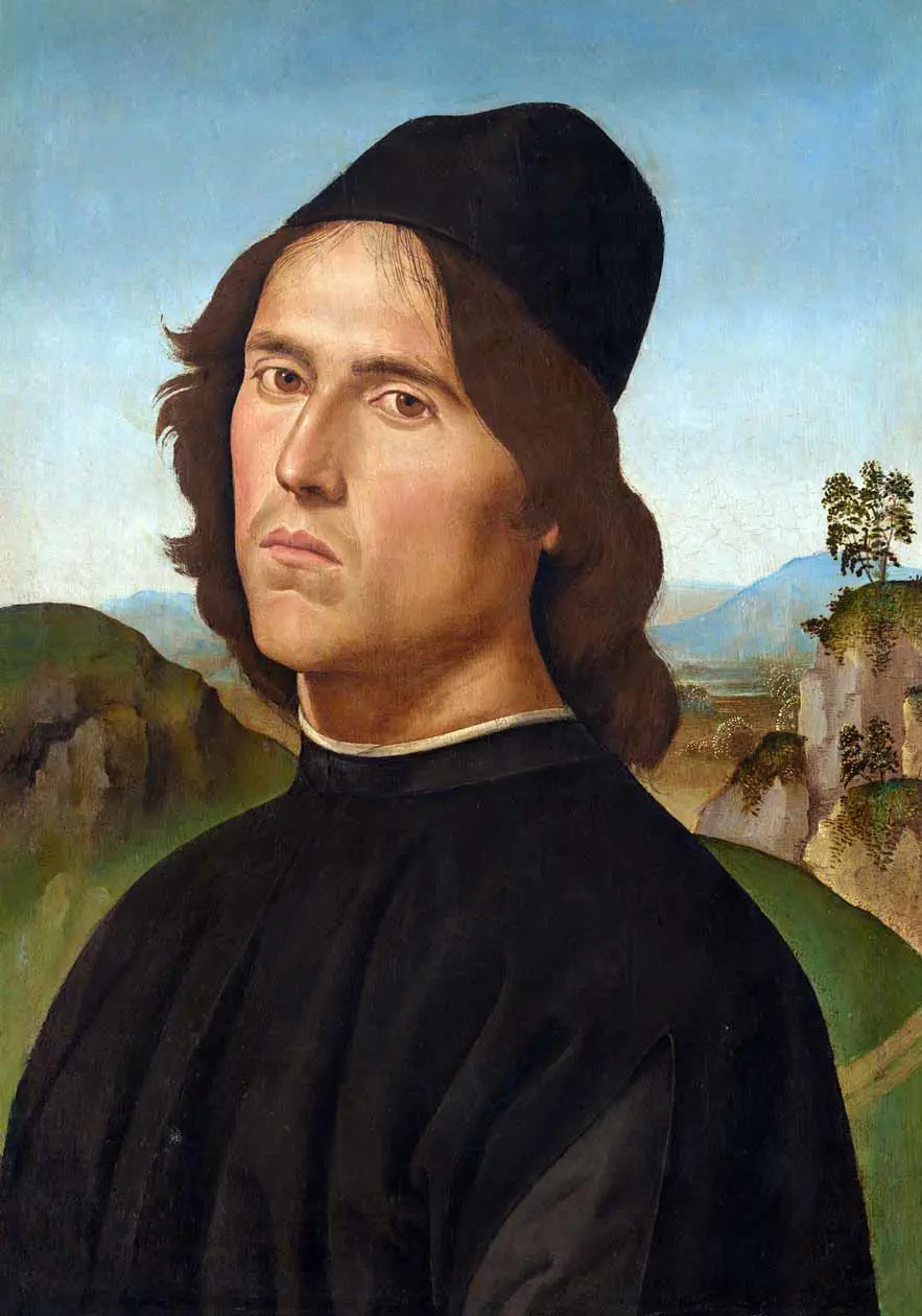 Perugino, Ritratto di Lorenzo di Credi, 1488, olio su tavola trasferito su tela, Washington, National Gallery of Art.