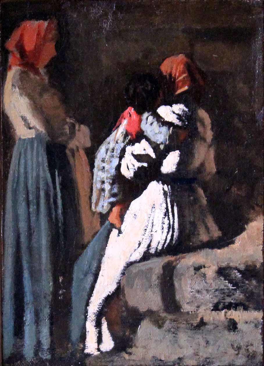 Vincenzo Cabianca, Donne a Montemurlo, 1862, olio su cartone, Collezione privata.