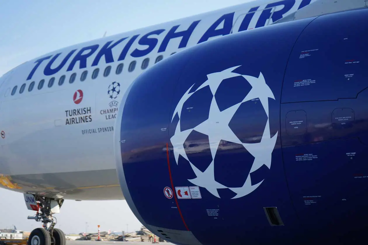 Aereo a tema UEFA Champions League di Turkish Airlines. © Turkish Airlines