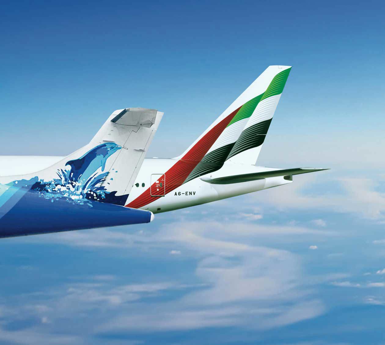 Emirates e Maldivian. Copyright © Ufficio Stampa Emirates Airlines / The Emirates Group