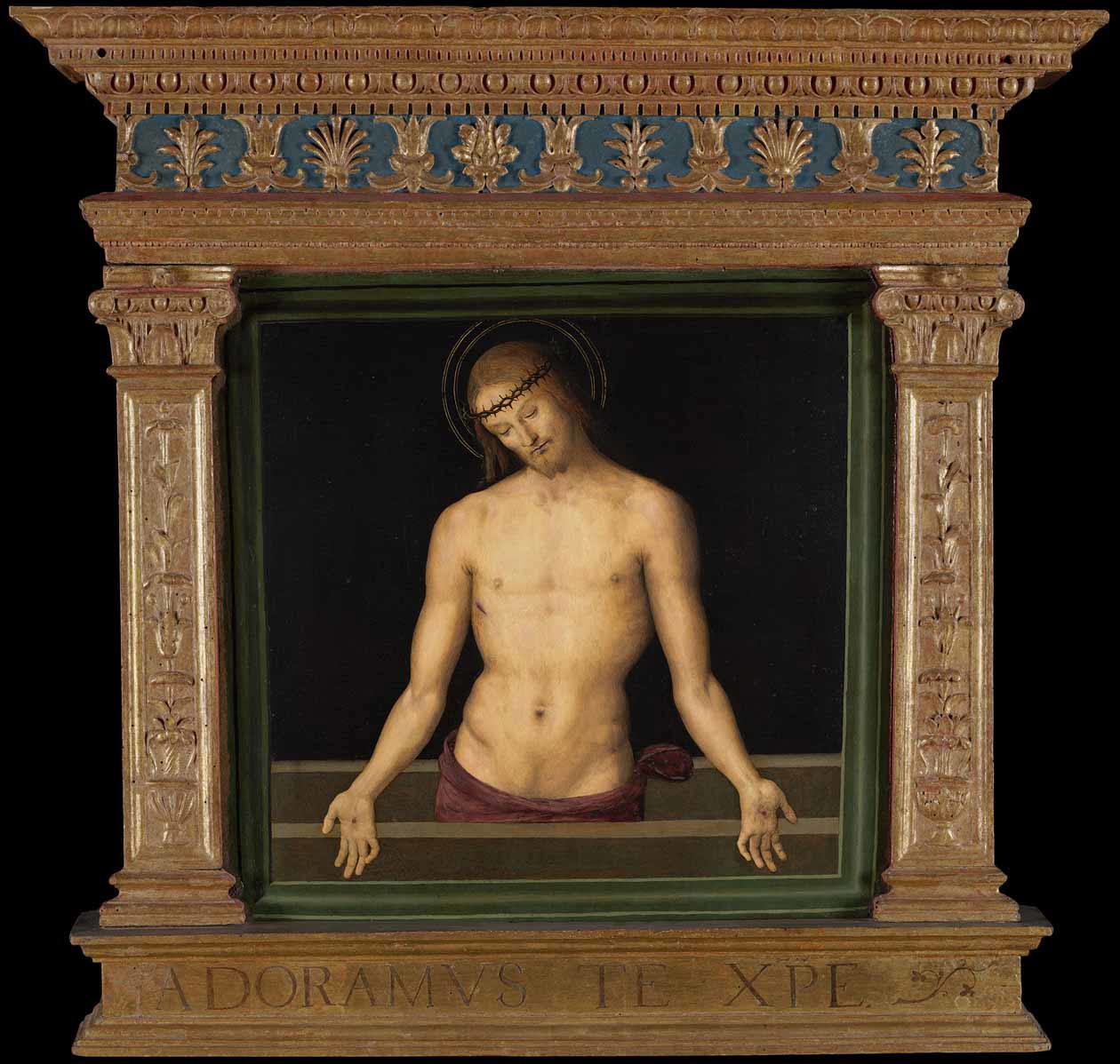 Perugino, Cristo in Pietà (cimasa della Pala dei Decemviri), 1495, tempera su tavola, Perugia, Galleria Nazionale dell’Umbria.