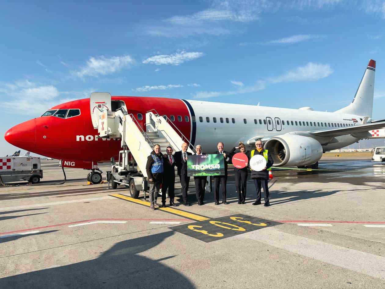 Primo volo di Norwegian Air Shuttle dall'Aeroporto di Milano Bergamo BGY. Copyright © Sacbo Spa.
