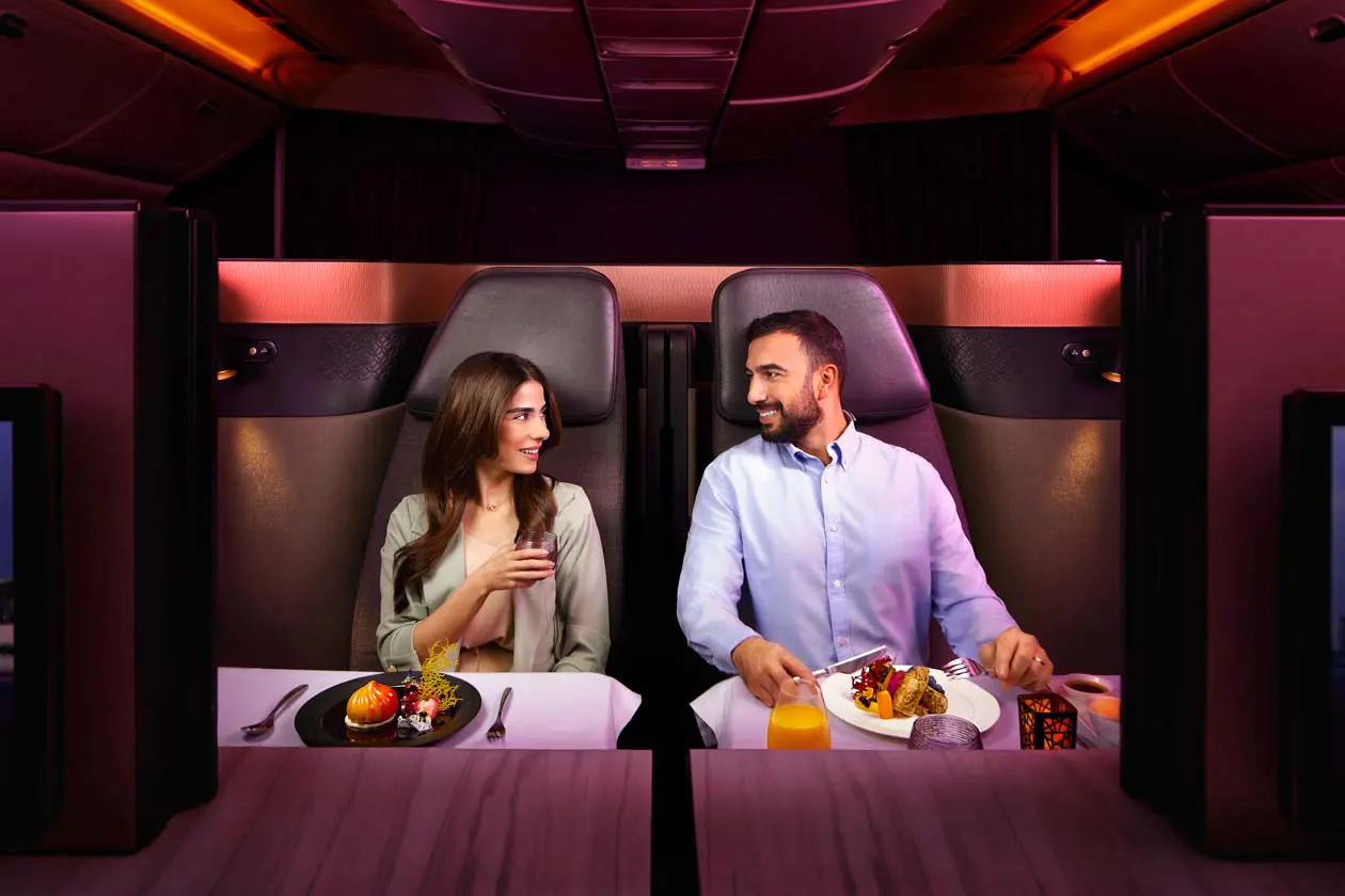 Business Class Qatar Airways. Copyright © Qatar Airways