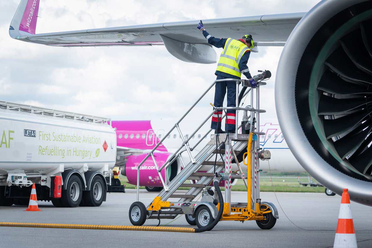 Wizz Air e MOL testano il SAF a Budapest. © Wizz Air.