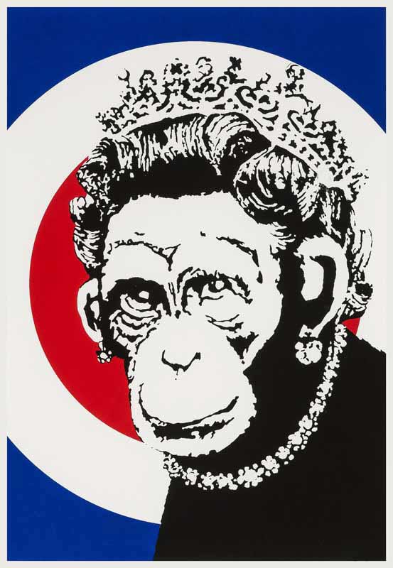 2004 Banksy Monkey Queen 50 x 35 cm