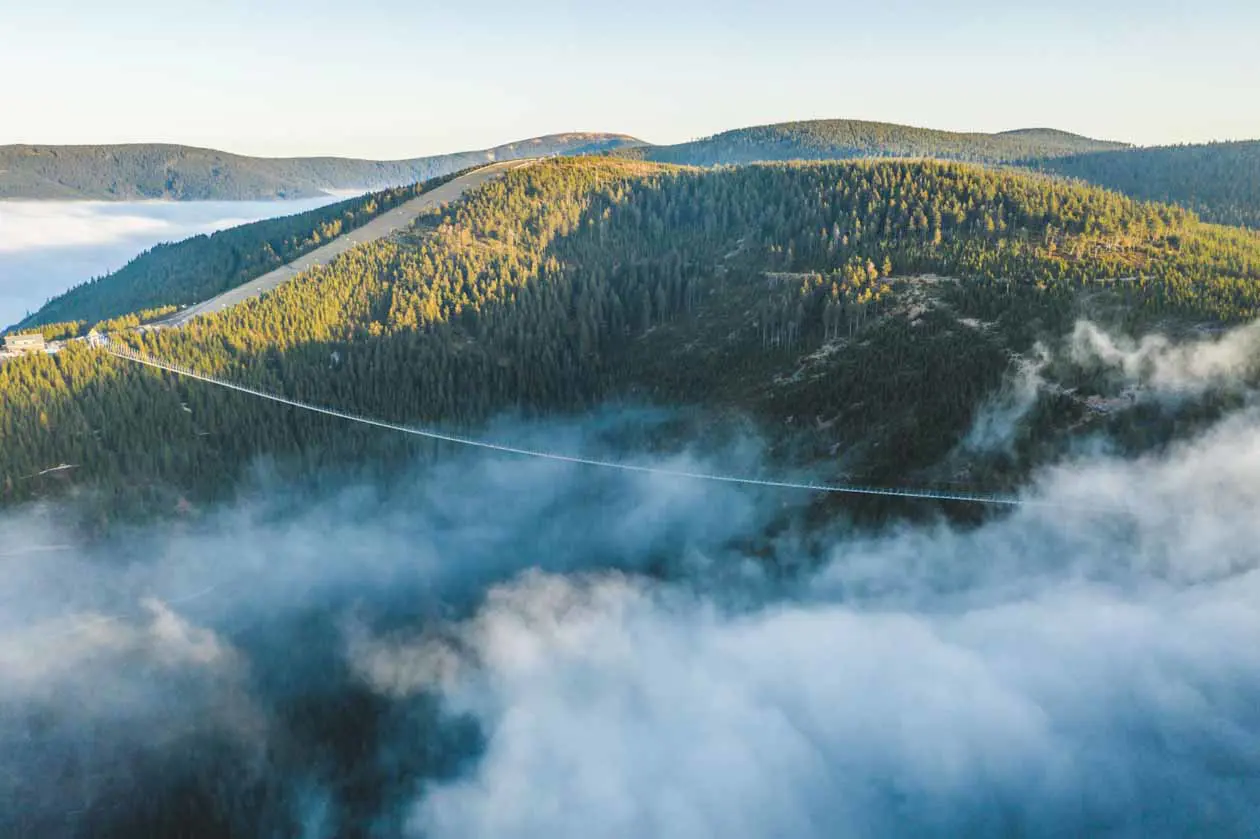 Il ponte tibetano di Dolni Morava in Repubblica Ceca