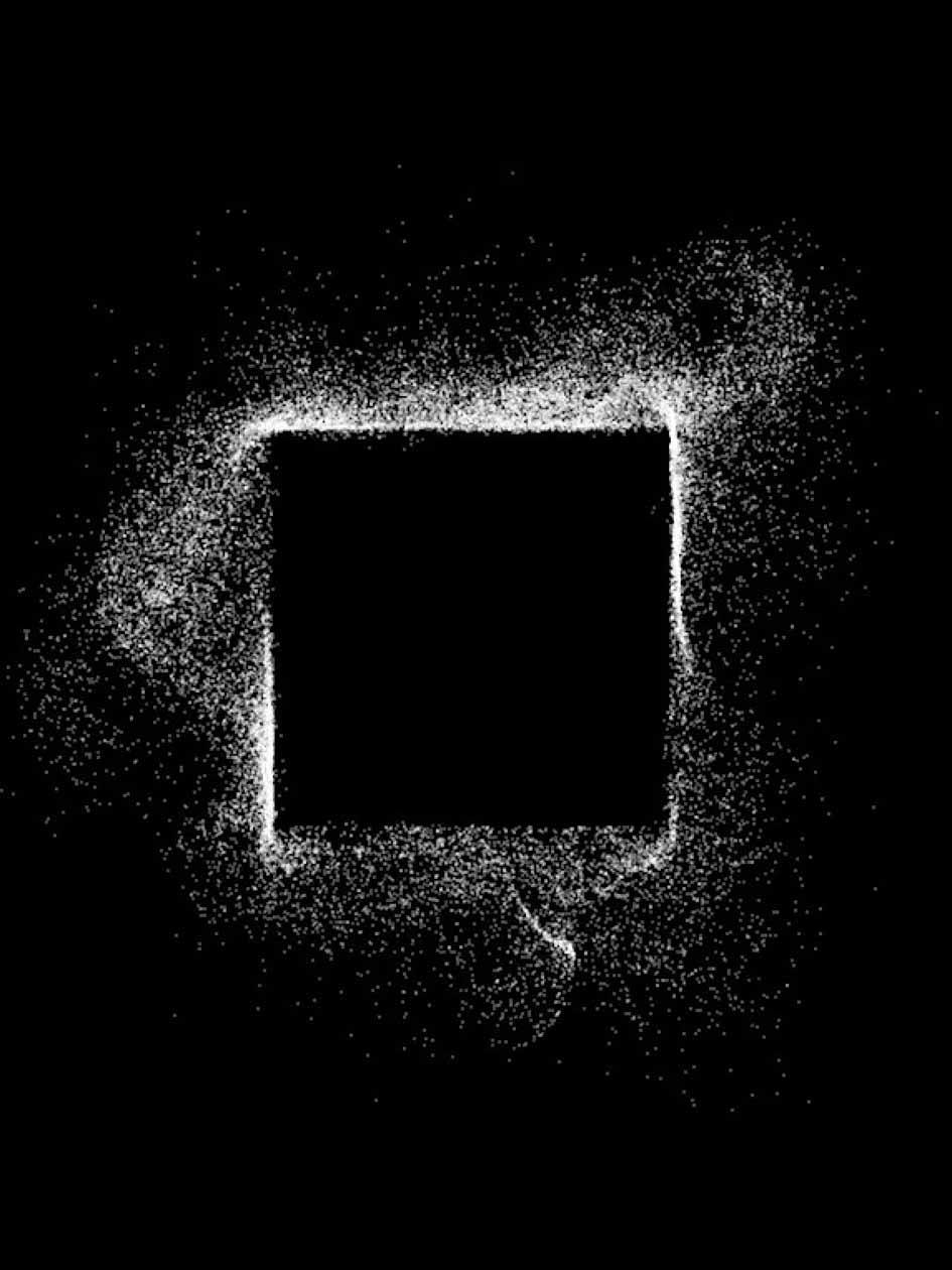 Antoine Schmitt, Black Square, 2016, Computer, programma, schermo LCD, cornice in legno, cm 57 x 40, Courtesy l’artista.