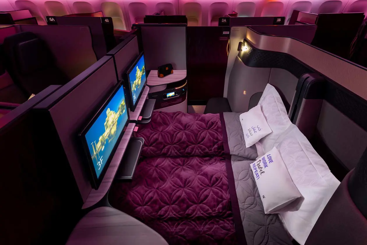 Business Class Qatar Airways. Copyright © Qatar Airways