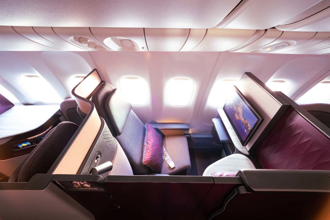 Business Class Qatar Airways. Copyright © Qatar Airways