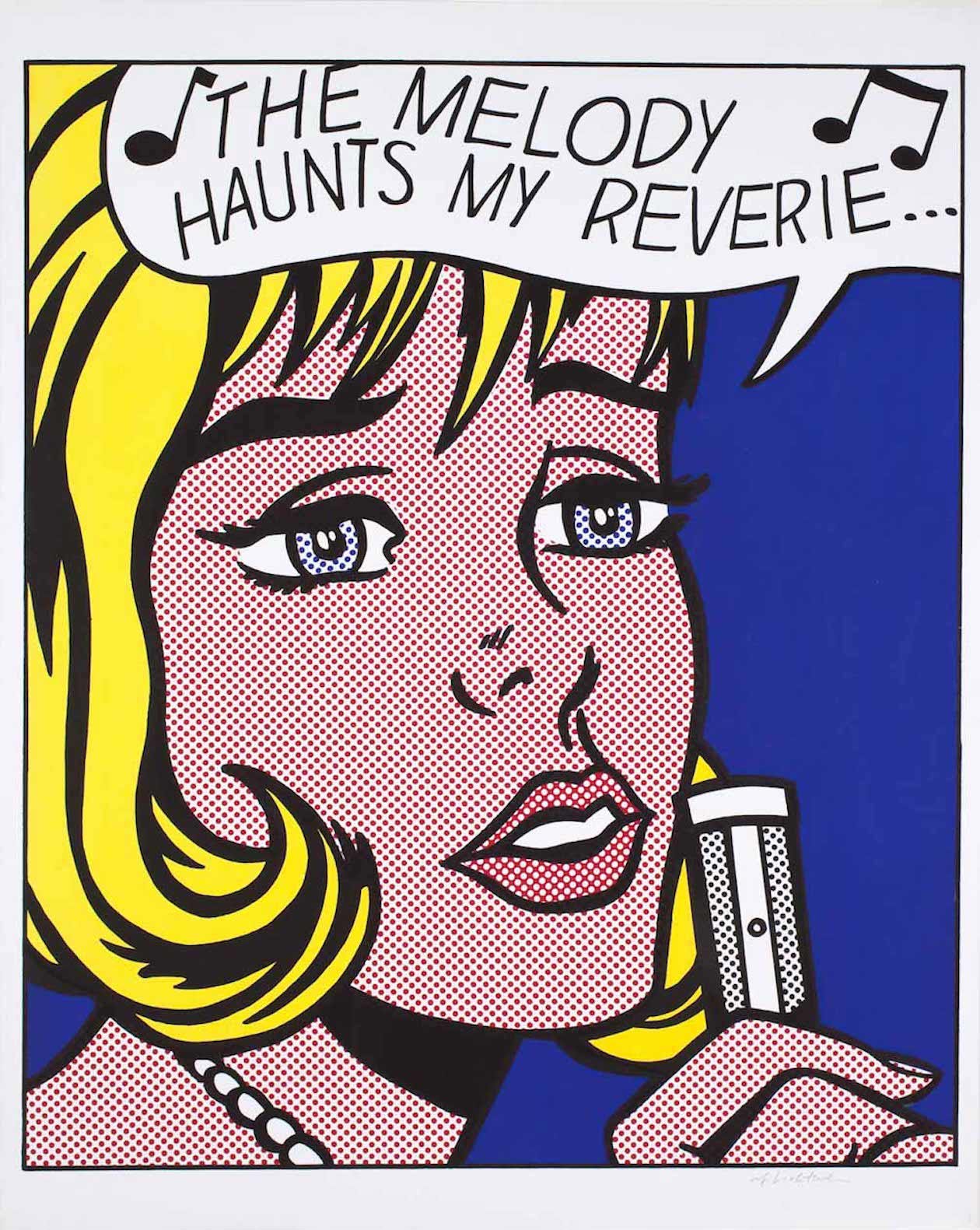 Reverie, 1965, 77 x 61 cm, Silkscreen on paper. Credit line: Lex Harding Collection. Copyright © 2022 Estate of Roy Lichtenstein. Copyright © Estate of Roy Lichtenstein by SIAE 2023.