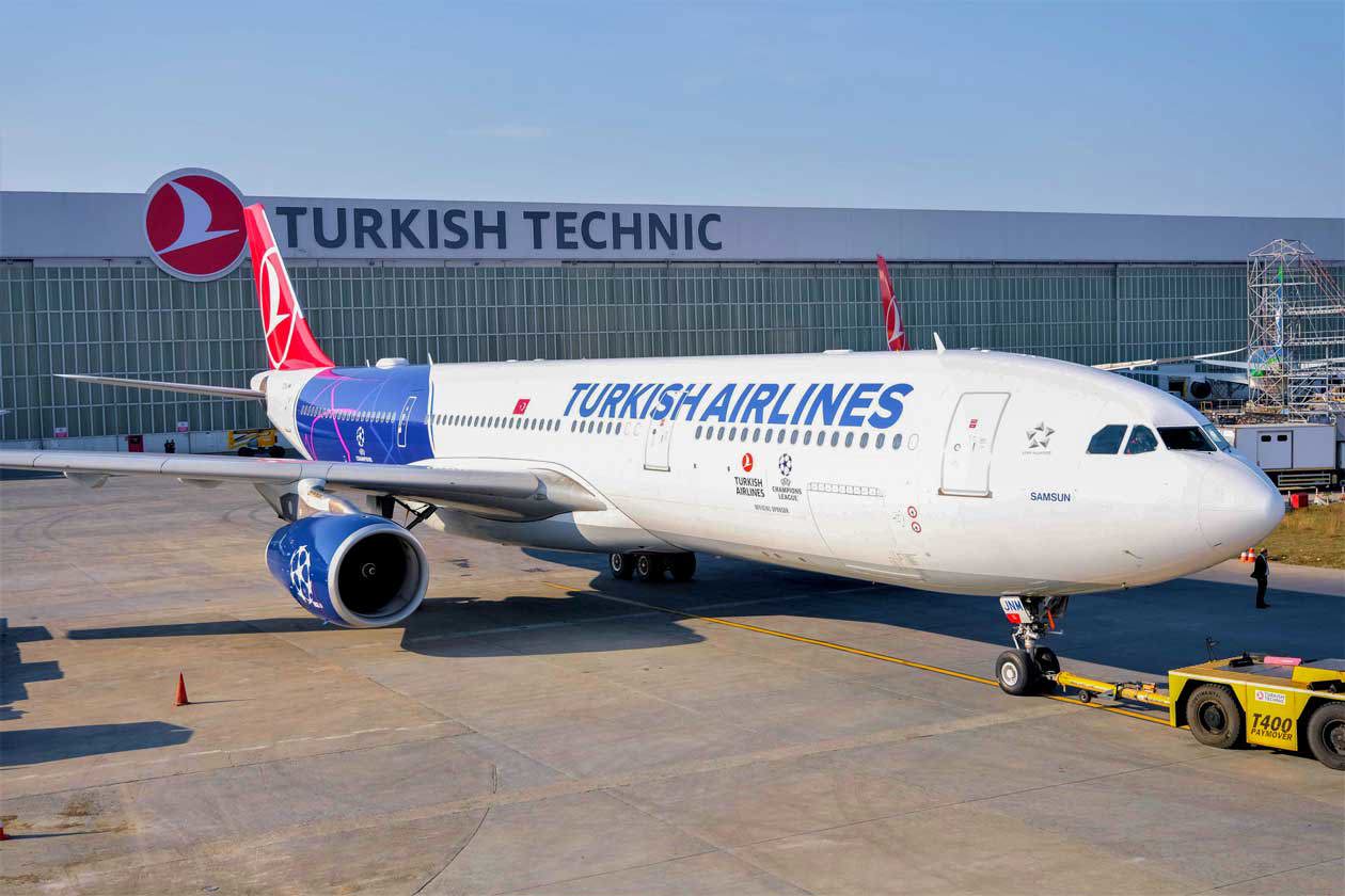 Aereo a tema UEFA Champions League di Turkish Airlines. © Turkish Airlines