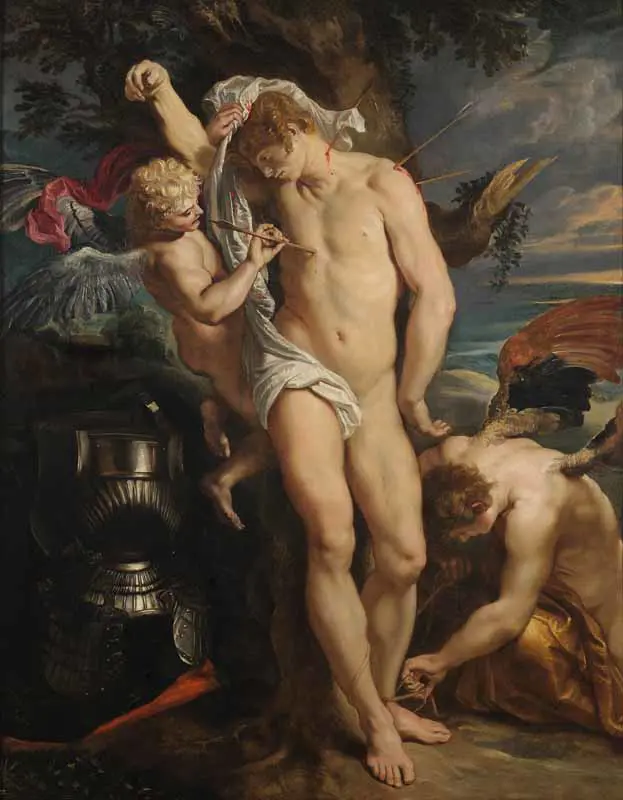 Rubens, San Sebastiano, Rubenshuis, priv coll on long term loan