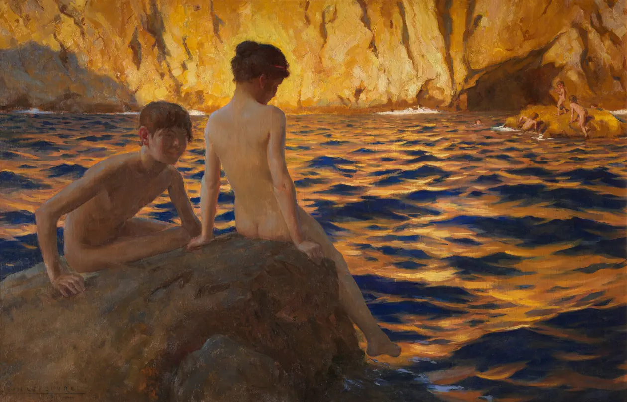 Lefeuvre Jean, Enfants jouant dans les calanques, 1911, olio su tela, Copyright © Collezione Segalini