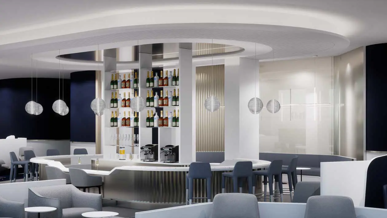 Lounge Air Frace al Terminal 1 dell'aeroporto di New York KFK  Rendering:&nbsp;Copyright © Air France
