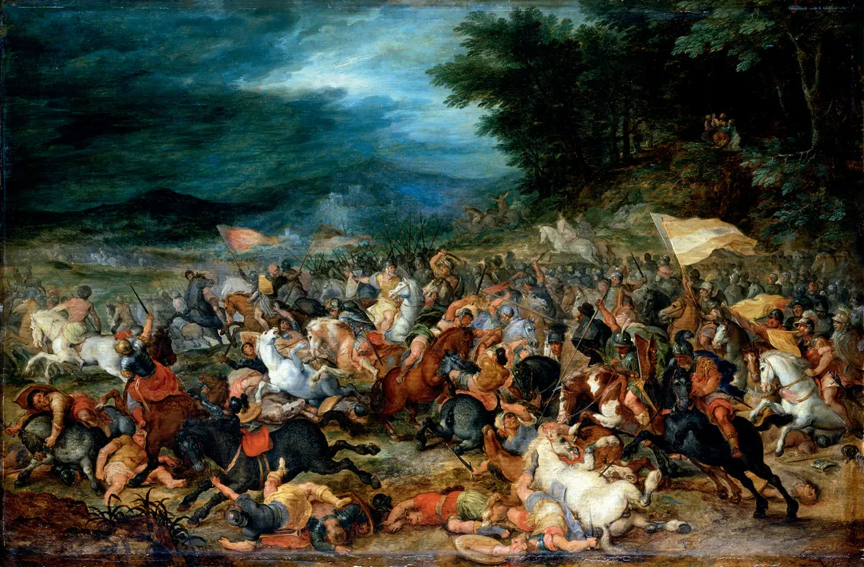 Jan Brueghel il Vecchio La battaglia degli Israeliti e degli Amalechiti / Battle of the Israelites against the Amalekites post / after 1602 Olio su tavolai quercia, cm 40,5 × 61,5 / oil on oak panel, 40.5 × 61.5 cm  Copyright © Dresda / Dresden, Gemäldegalerie Alte Meister