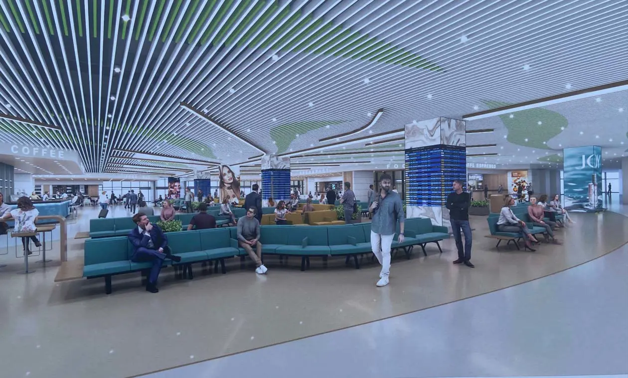Progetto T1XL, ampliamento del Terminal 1 di Milano Malpensa (MXP) Rendering: Copyright ©&nbsp;SEA, Milan Airports