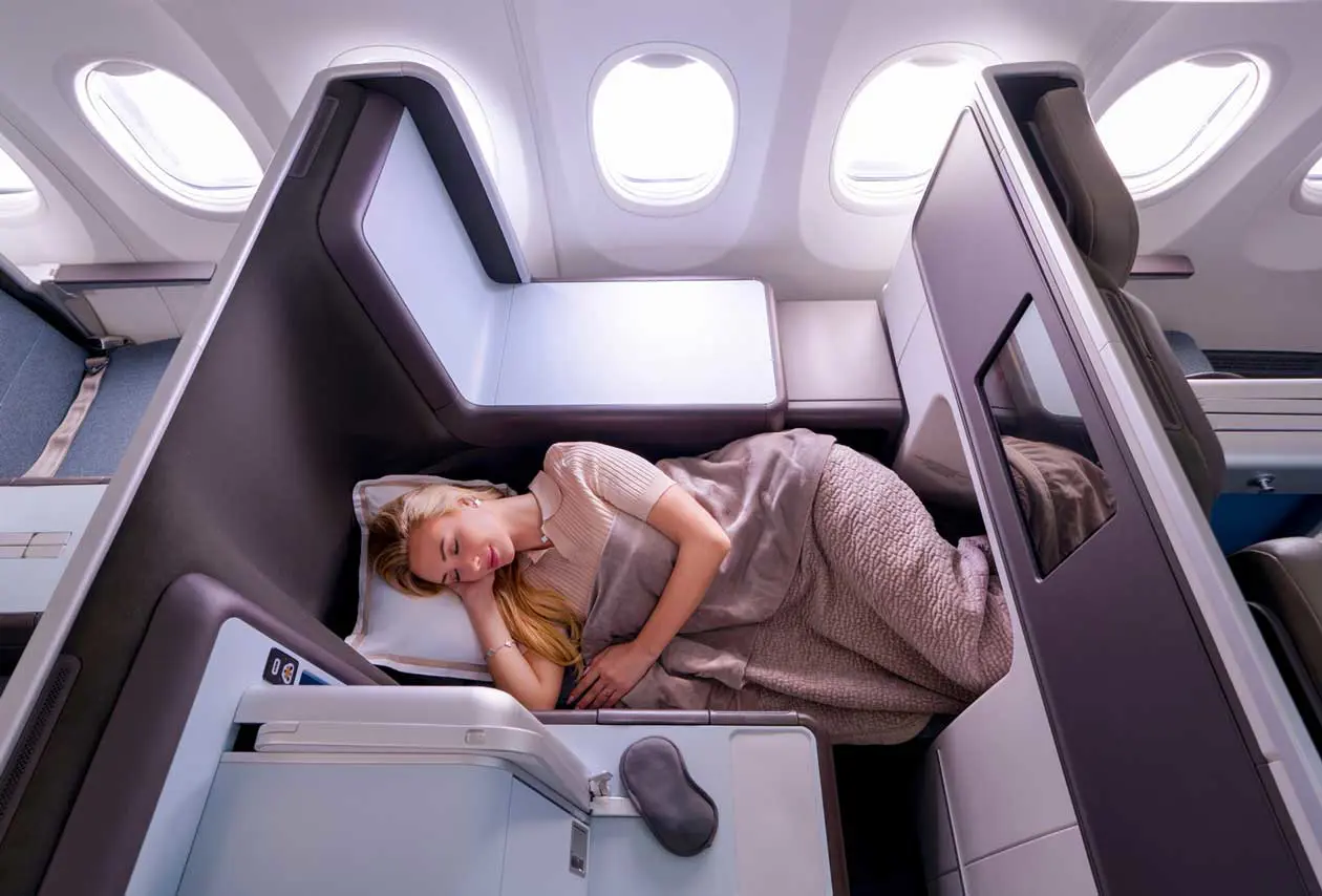 Flydubai Business Class sedile completamente reclinabile foto:&nbsp;Copyright © Ufficio Stampa&nbsp;Flydubai