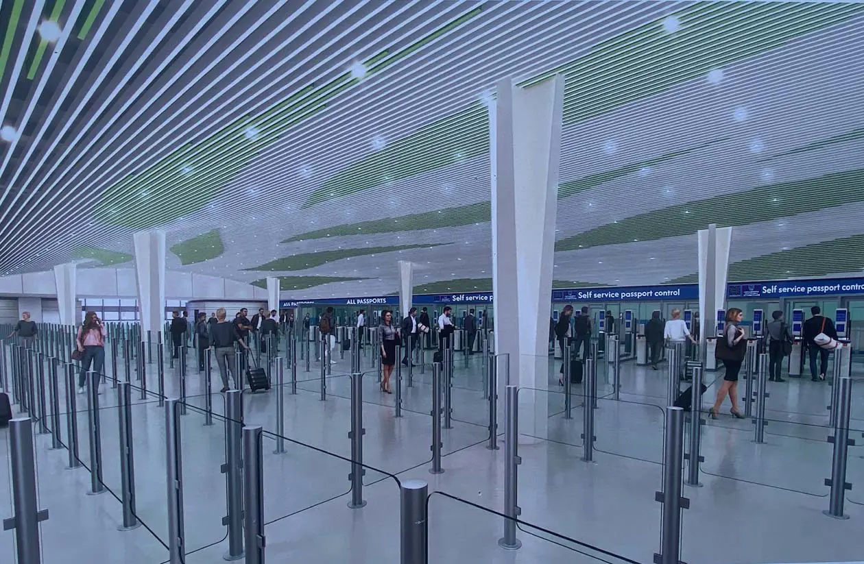 Progetto T1XL, ampliamento del Terminal 1 di Milano Malpensa (MXP) Rendering: Copyright ©&nbsp;SEA, Milan Airports