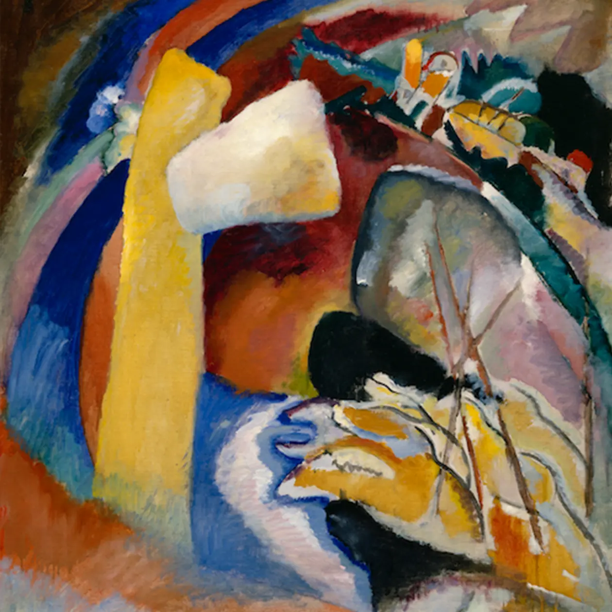 Wassily Kandinsky Studio per dipinto con forma bianca (1913) .Copyright © Institute of ArtsBequest of Robert H. Tannahill