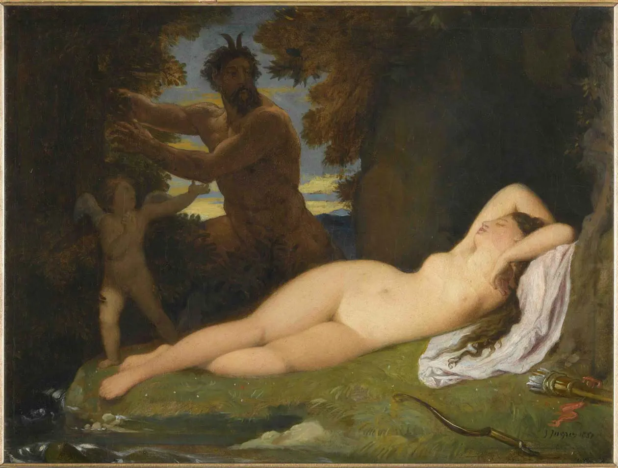 Jean Auguste Dominique Ingres (1780-1867), Jupiter et Antiope, 1851, Huile sur toile, 32,5 x 43,5 cm, Paris, musée d’Orsay, dépôt du musée du Louvre - département des Peintures © GrandPalaisRmn (musée d’Orsay) / Franck Raux