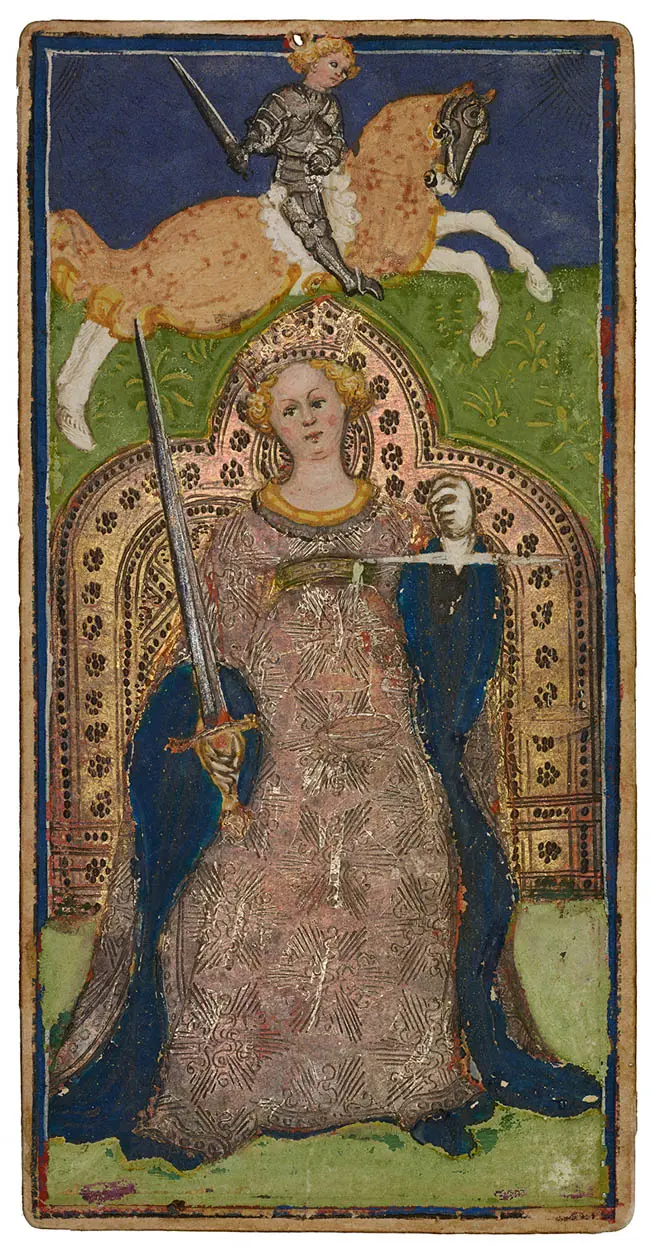 Bonifacio Bembo, Tarocchi, Due di coppe, 1455-1480 (cartone, 176x87 mm). Foto: Copyright © Accademia Carrara Bergamo.