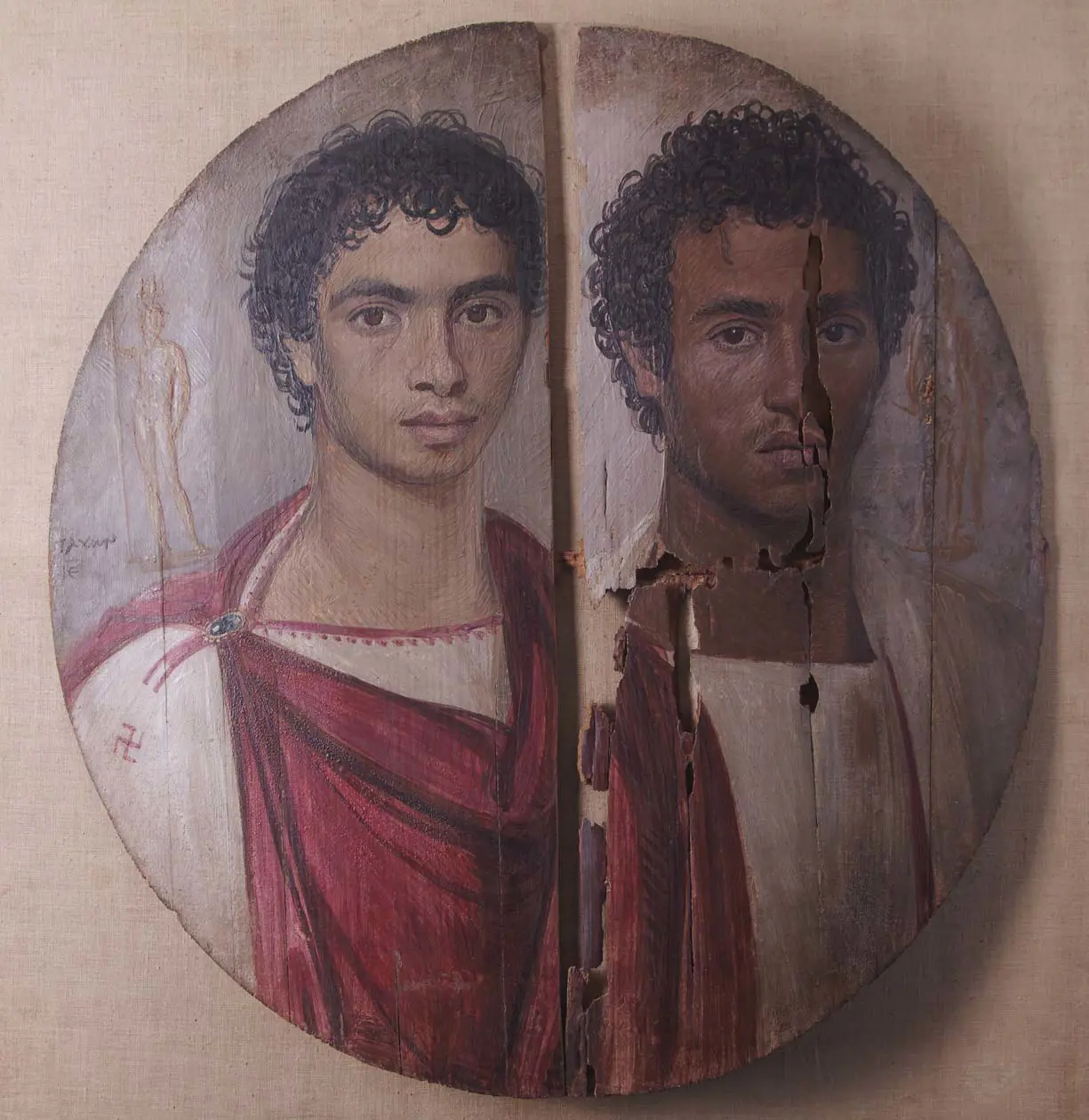 Tondo ligneo dei Due Fratelli (“Tondo di Antinoopolis”) Legno, pittura a encausto Egyptian Museum in Cairo Foto: Copyright © Ufficio Stampa Civita Mostre e Musei / Zètema Progetto Cultura