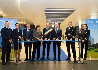 Taglio del nastro a Fiumicino Airport Copyright © Ita Airways