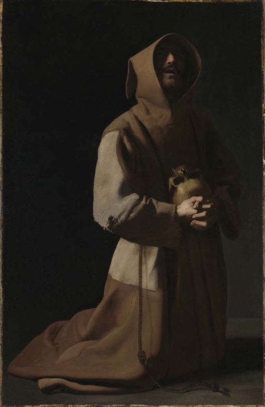 Francisco de Zurbarán Saint Francis in Meditation 1635-9 Olio su tela 152 x 99 cm Foto ad uso editoriale Copyright © The National Gallery, Londra