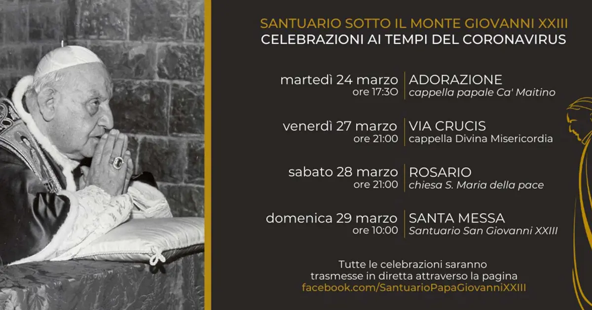 Santuario Sotto Il Monte Giovanni Xxiii Via Crucis Rosario E Santa Messa Trasmesse In Diretta