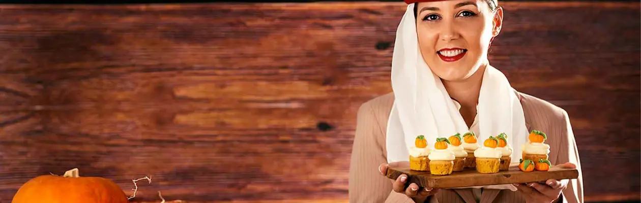 Emirates porta il menù della Festa del Ringraziamento in volo