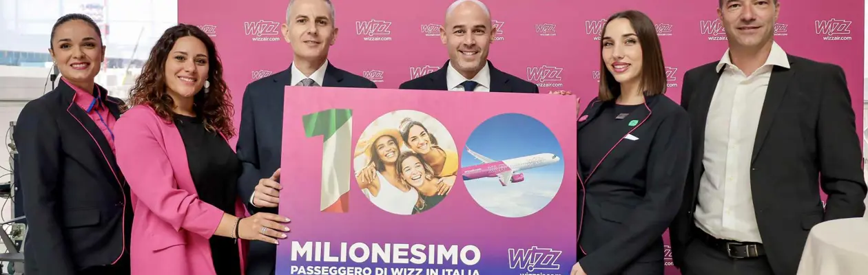 Wizz Air celebra 100 milioni di passeggeri in Italia