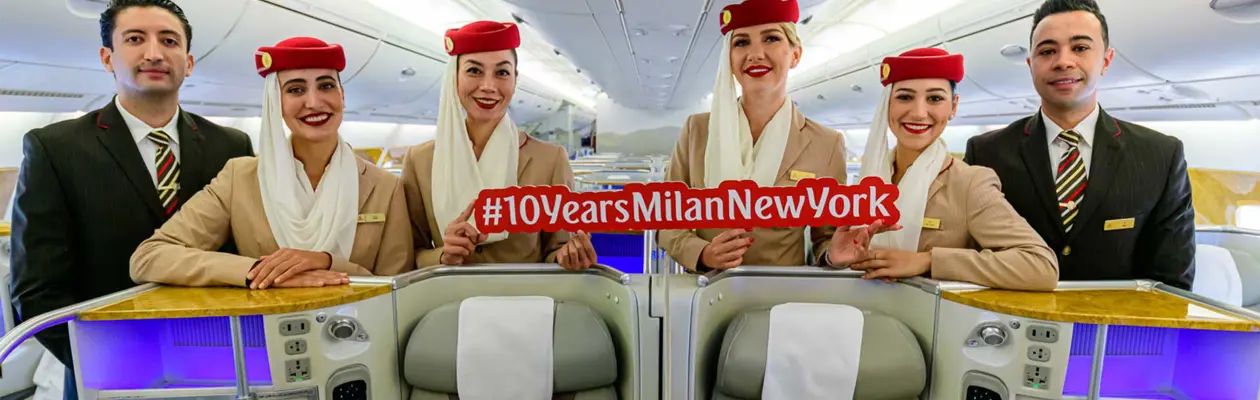 Emirates celebra 10 anni di voli tra Milano e New York