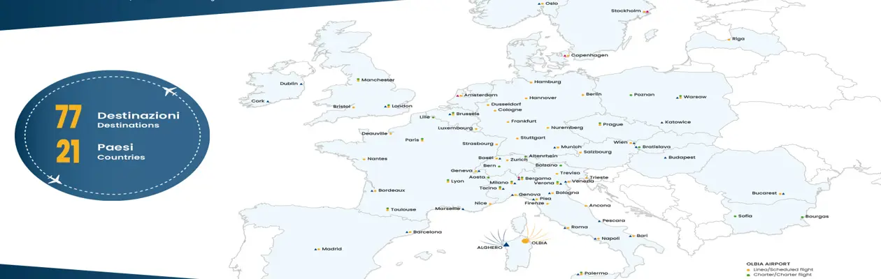 Al via la stagione estiva per gli aeroporti sardi del Centro-Nord