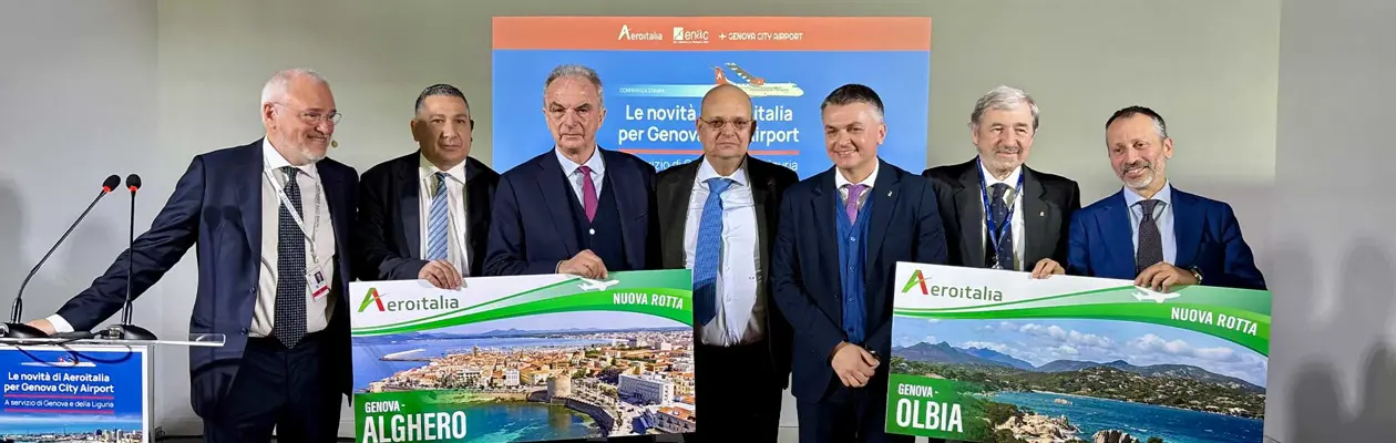 Aeroitalia vola da Genova ad Alghero, Olbia e Roma