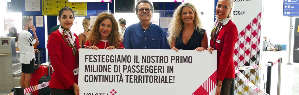 Volotea festeggia il suo primo milione di passeggeri trasportati in regime di continuità territoriale