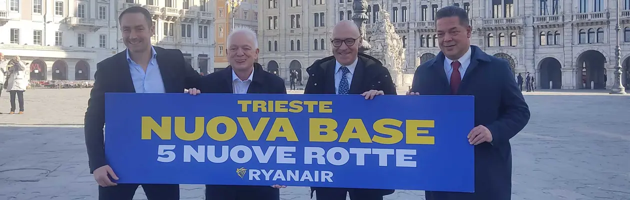 Nuova base Ryanair all’aeroporto di Trieste