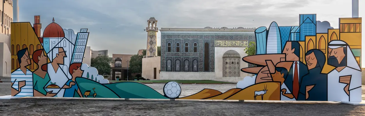 A Doha installazioni a forma di porta da calcio