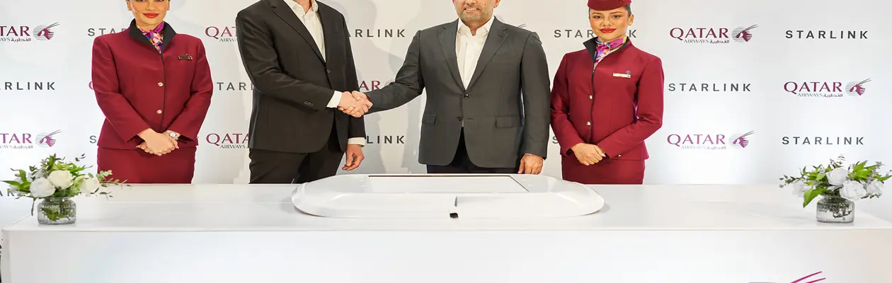 Qatar Airways introduce il Wi-Fi gratuito Starlink a bordo