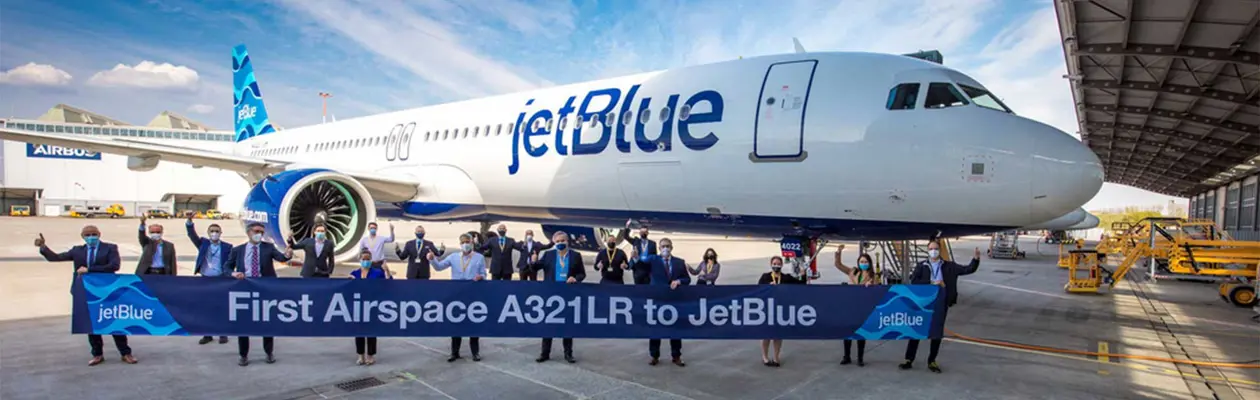 JetBlue: un Airbus A321LR con il primo interno Airspace